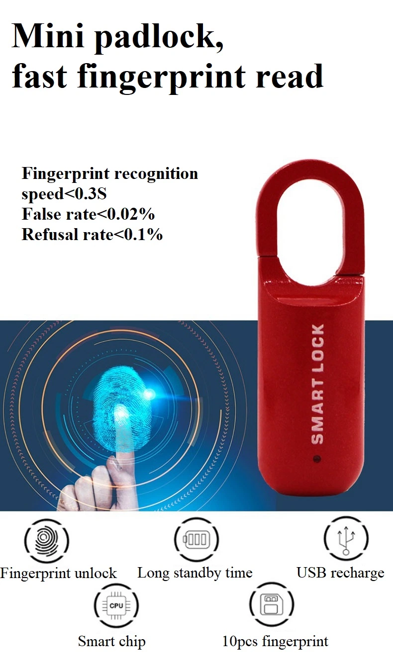 New Convenient Office Household Smart Fingerprint Padlock Door Lock