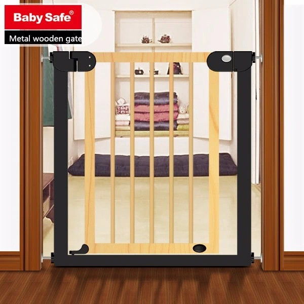 Wood Baby Safety Gate with Magnet System and Double Locking