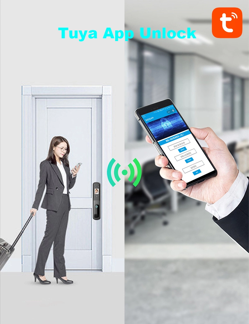 WiFi Smart Door Lock Tuya APP Face Recognition Smart Lock for Smart Home