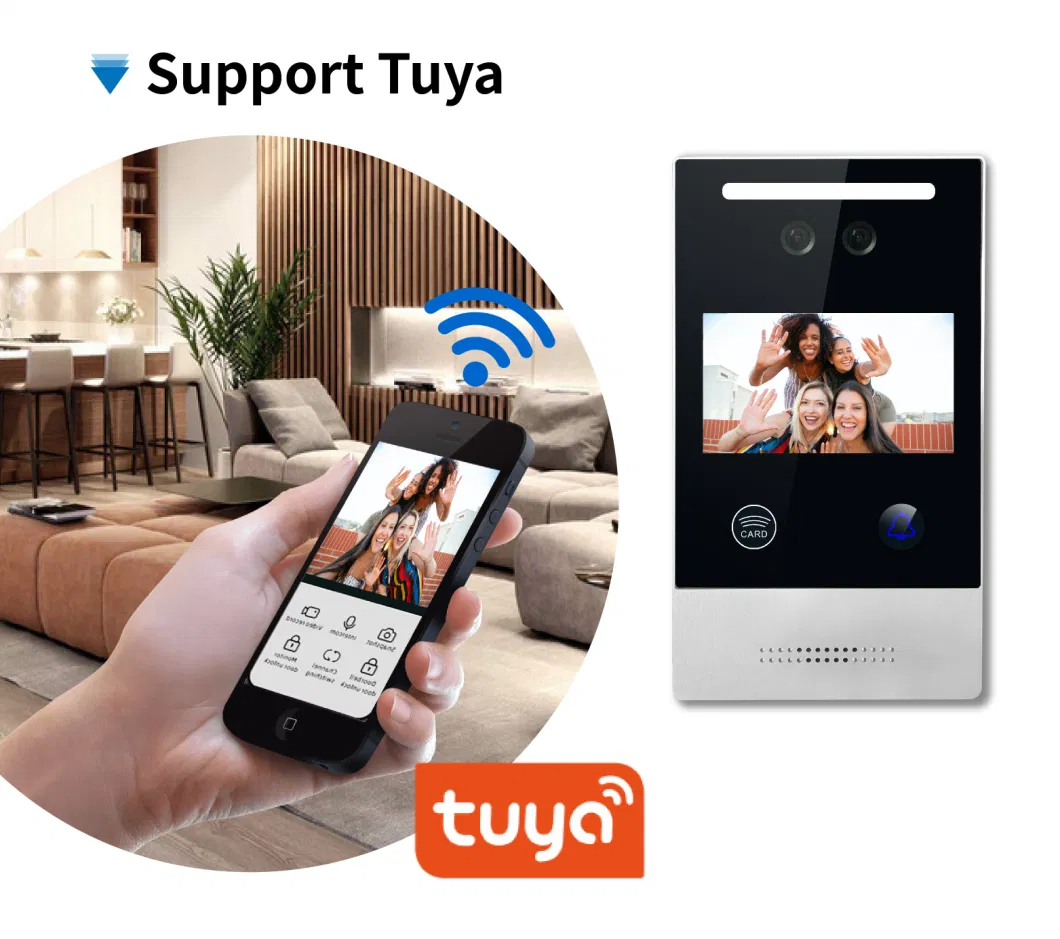 Wireless WiFi Camera with Doorbell Intercom System Tuya Access Control