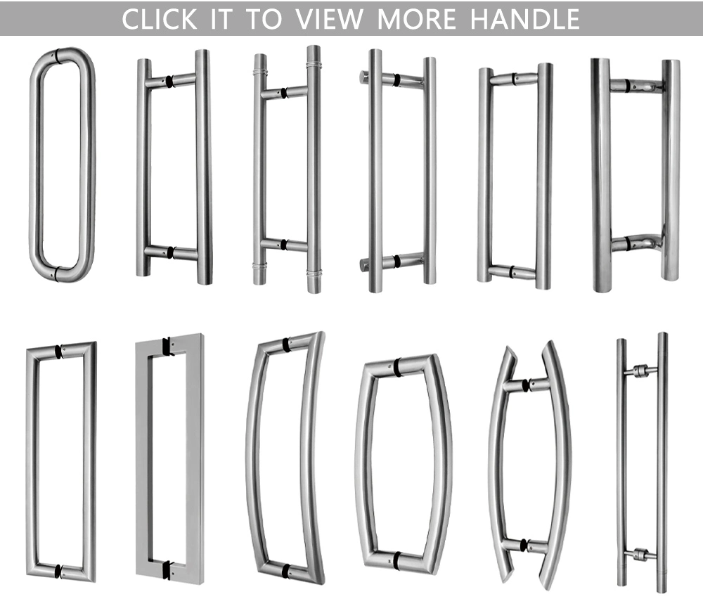 Rectangle Stainless Steel Tube Door Pull Handle for Glass Door