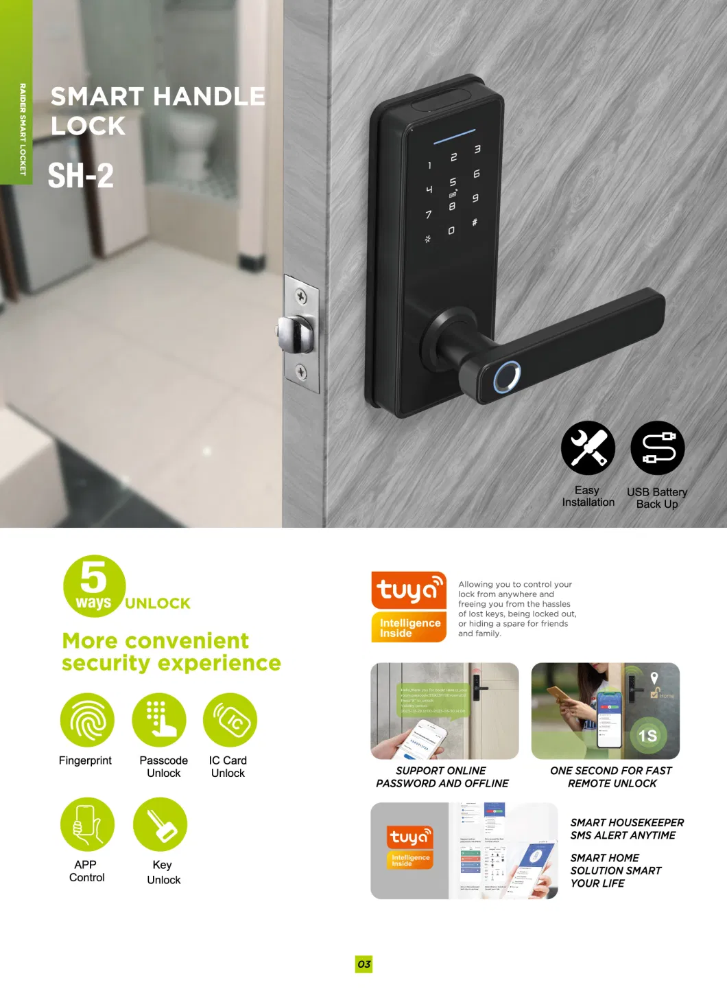 Digital Lock with Fingerprint, Password, Mechanical Key, Smart Door Lock