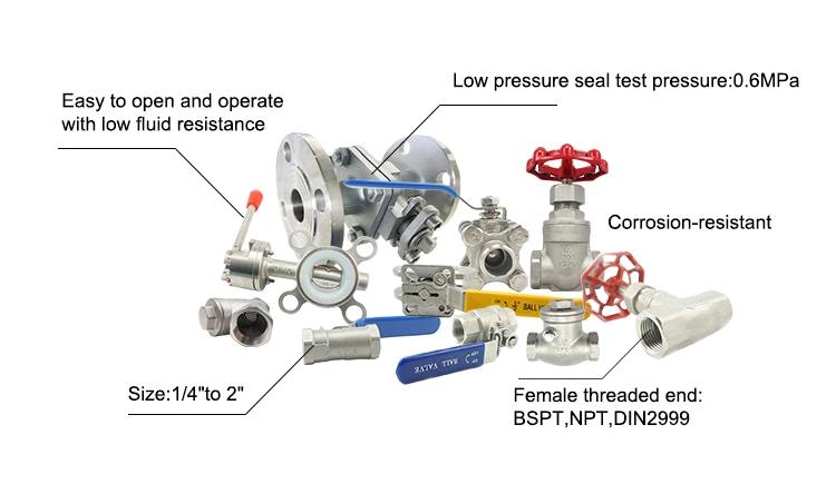 304 Stainless Steel Mini HS Code Ball Valve Pn10 Blue Handle