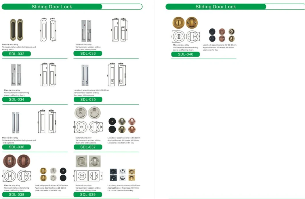 Luxury Brass Gold Plated Types of Mortise Door Lock Sliding Door Handle