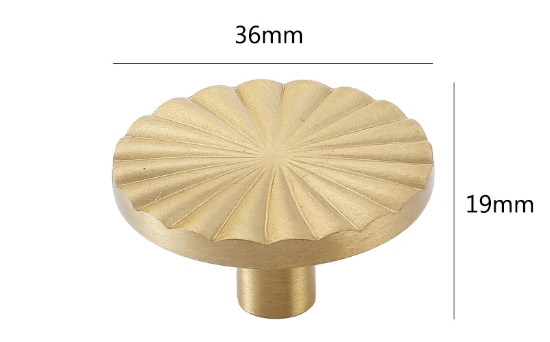 Koppalive Sunflower Brass Kitchen Cabinet Door Handle Sun Flower Petal Shaped Drawer Knob