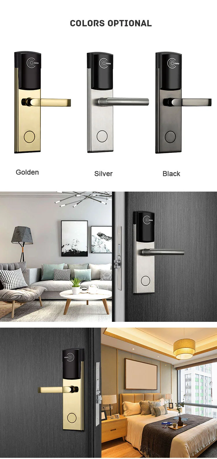 E105 China Factory Smart Electric Hotel Room Door Access Control Reader Lock