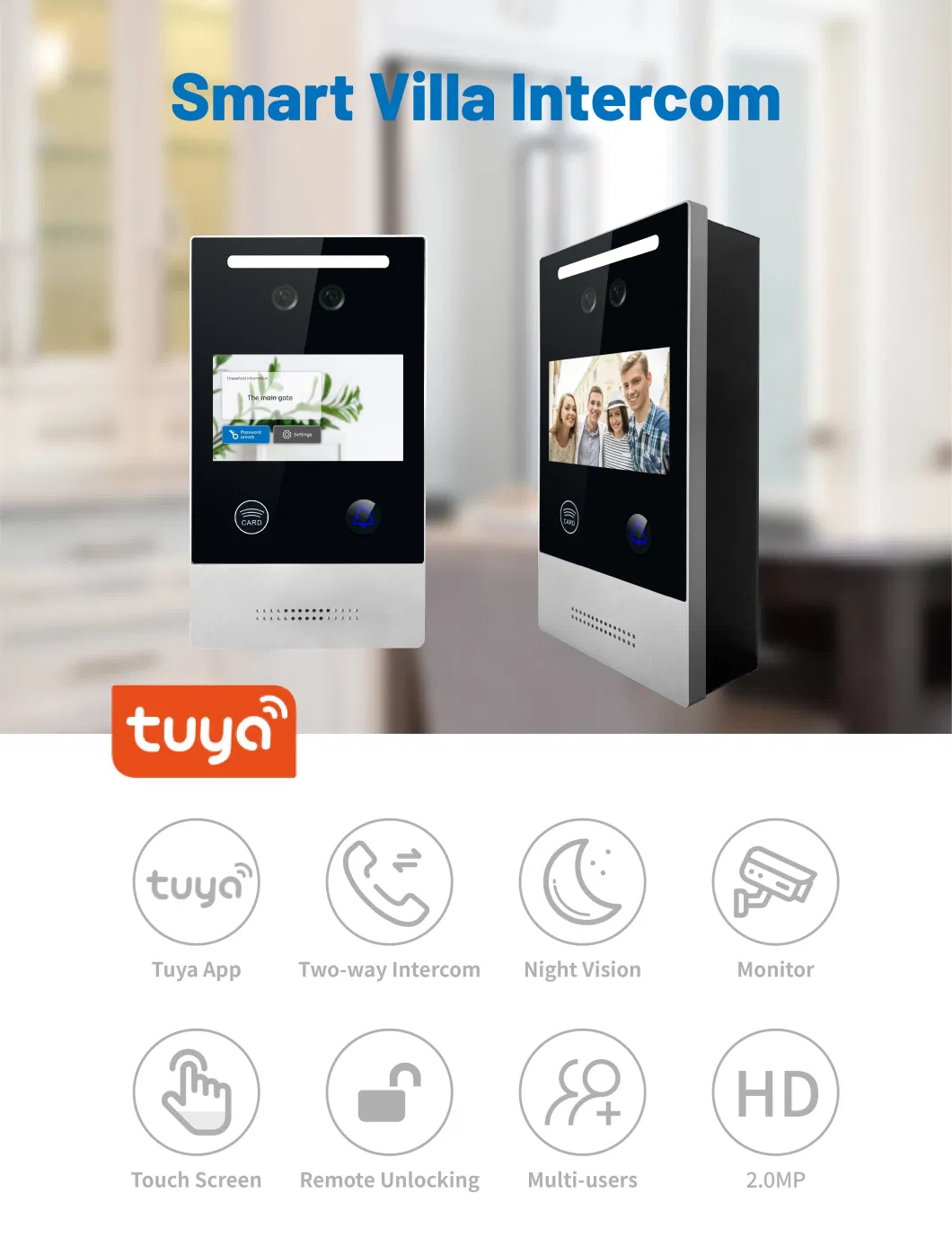 Wireless WiFi Camera with Doorbell Intercom System Tuya Access Control