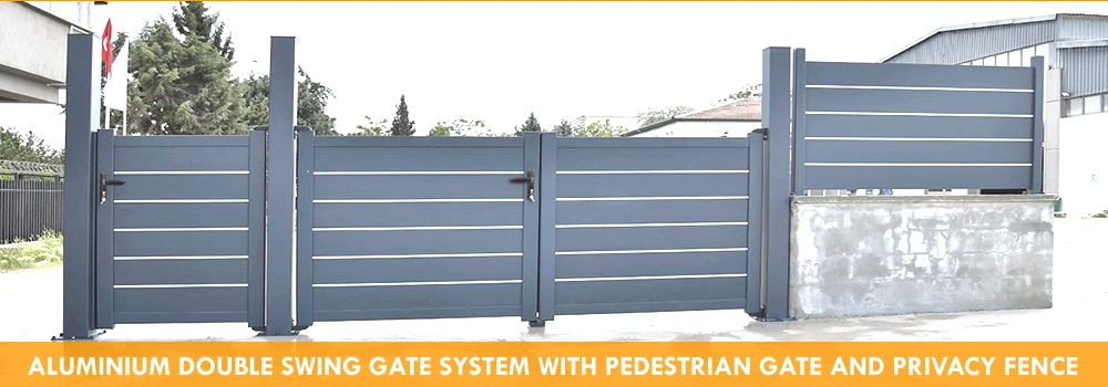 Automatic or Manual Decoration Exterior Latest Main Countryard Sliding Gate Design Garden Aluminum Double Swing Gate