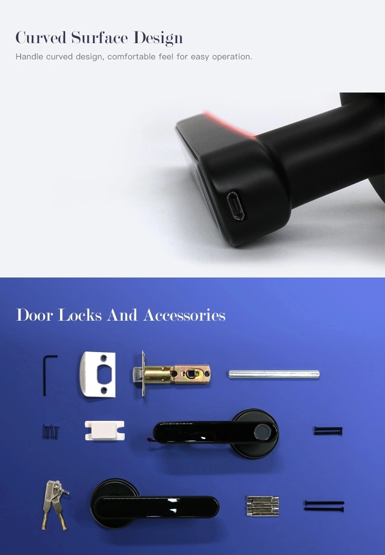 Smart Electronic Lock Fingerprint Door Handle Digital Keyless Lock