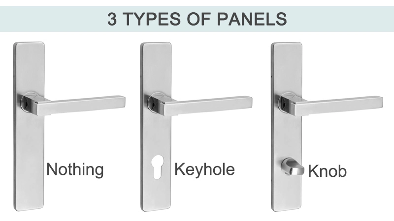 Door Handle Plate Stainless Steel Narrow-Rectangle-Plate Bedroom Door Handle