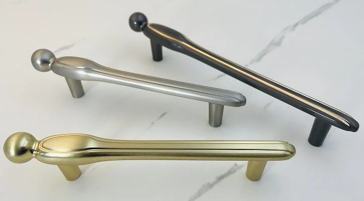 Antique Brass/Brushed Nickel Customized Unique Furniture Cabinet Hardware Door Handles