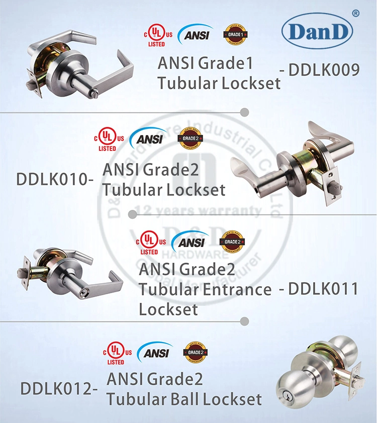 UL Listed Certification Fire Proof Rated Stainless Steel Butt Hinge Panic Bar Exit Hardware Door Closer Mortise Lock Building Hardware