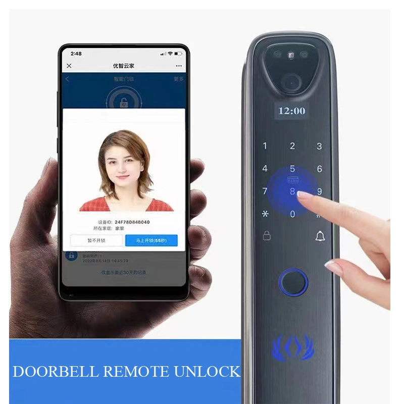 3D Face Recogniton Fingerprint Password Automatic Smart Lock Customized Tuya