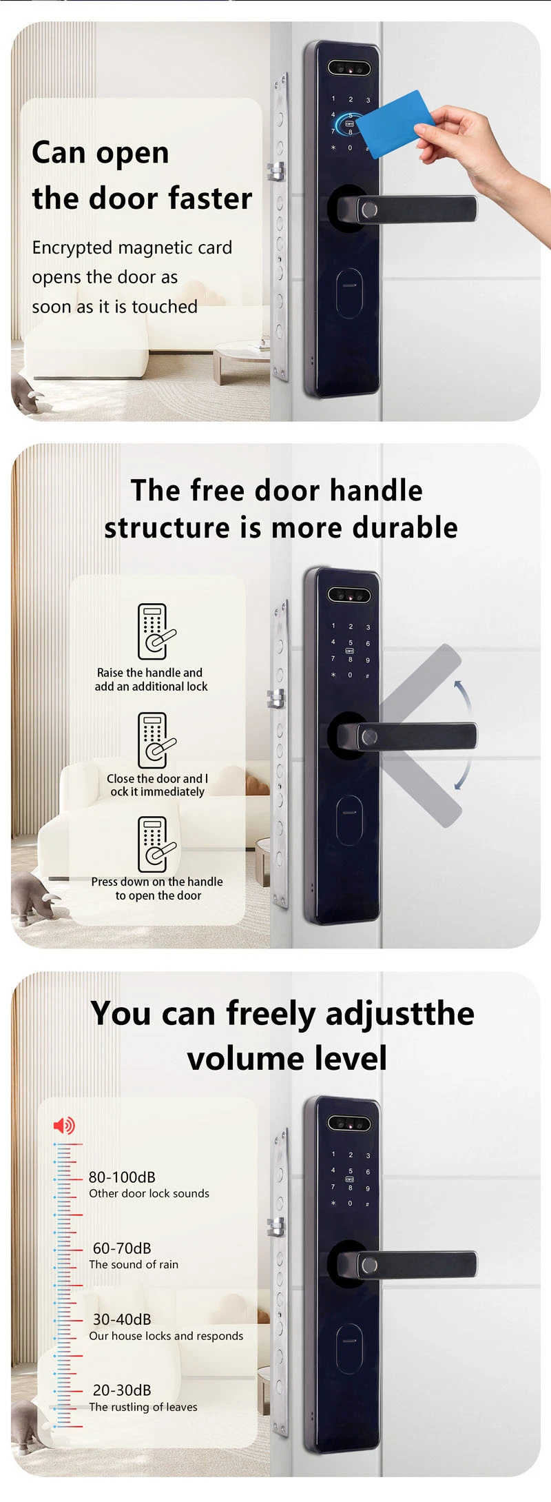 3D Face Recognition Fingerprint Open Smart Door Lock