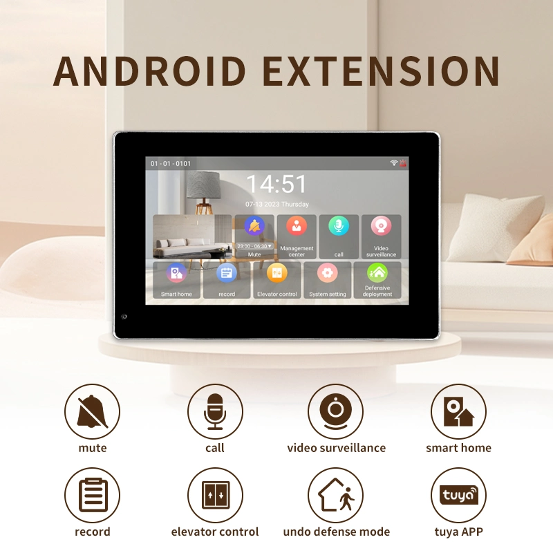 Cat 5/6 Connect Video Door Phone Intercom System Android Indoor Unit WiFi Tuya Access Control