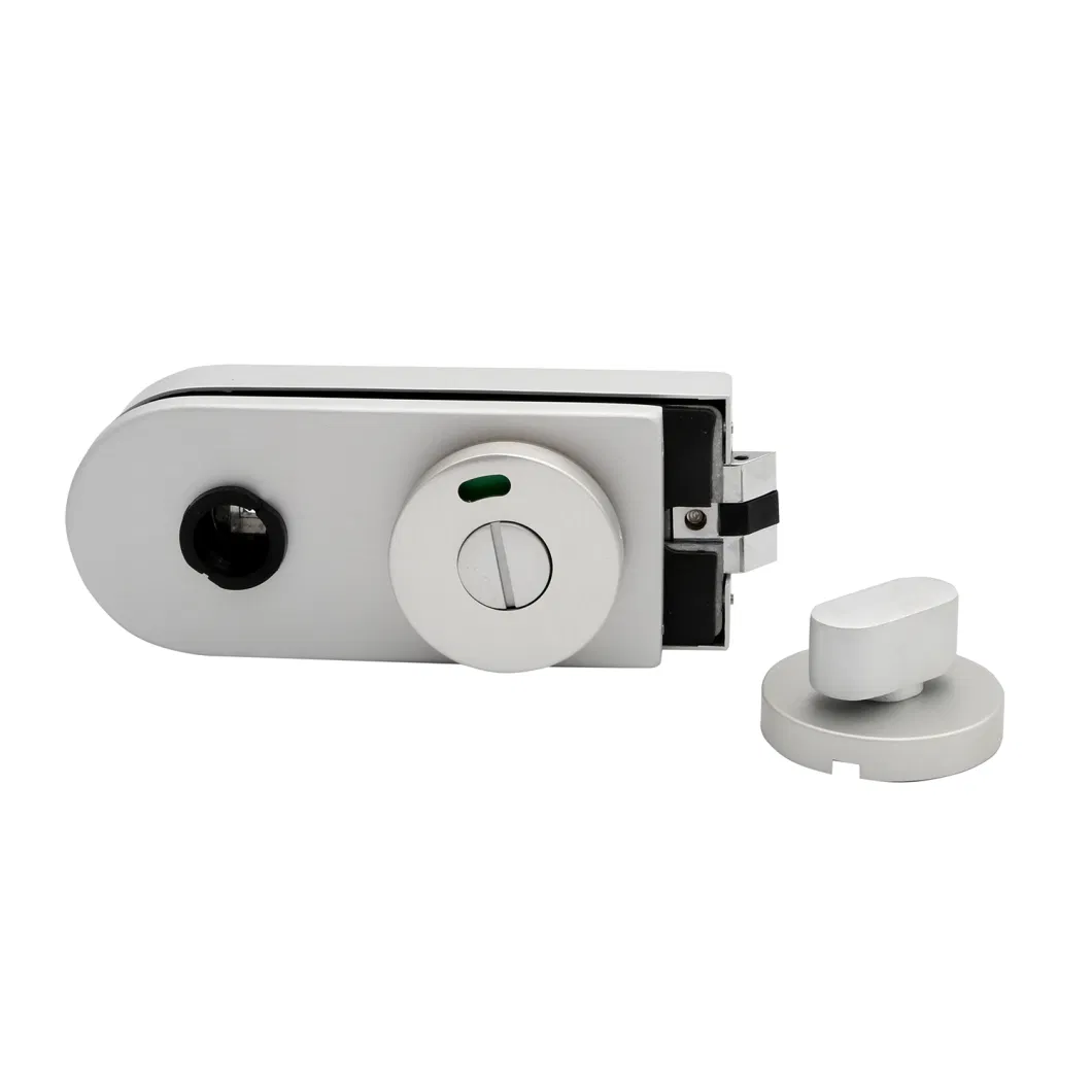 Zinc Alloy Keylock Handle Glass Door Lock with Cylinder Patch Fitting