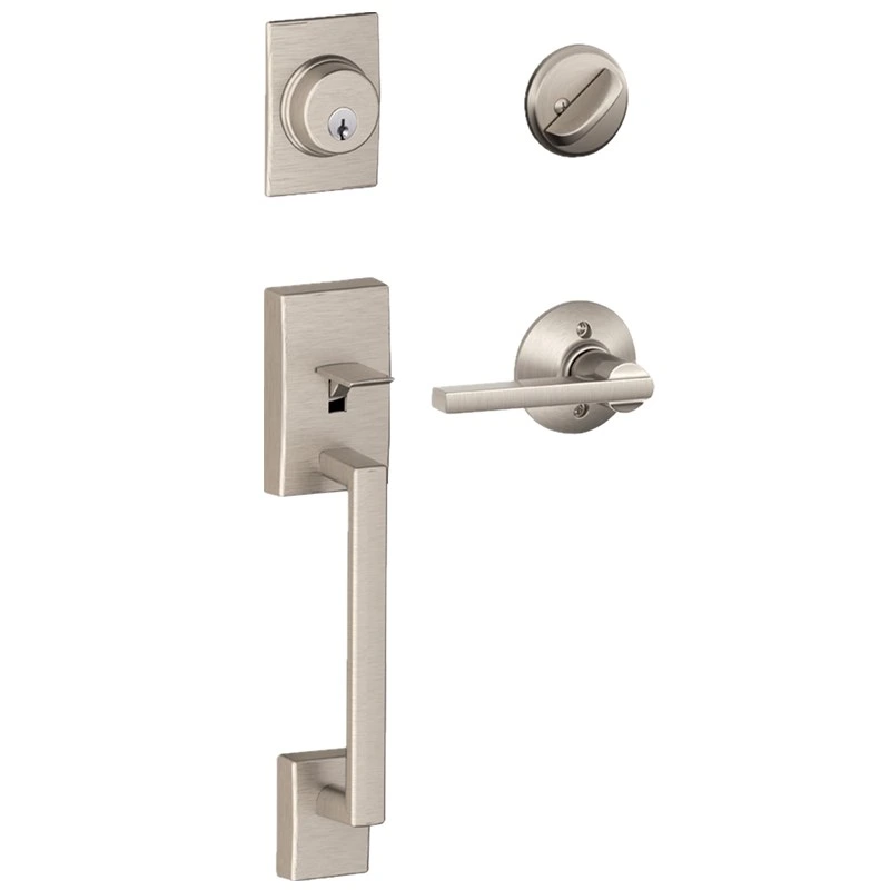 Single Cylinder with Lever Door Handle (for Entrance and Front Door) Reversible for Right and Left Handed Deadbolt Handle Set