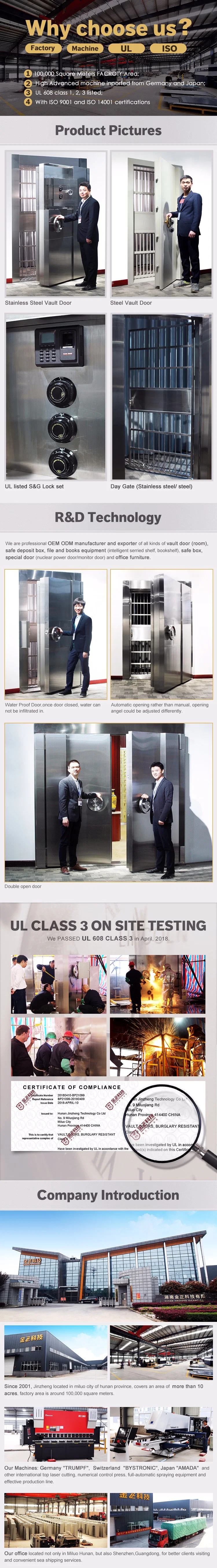 Bank Security Electrical Sliding Vault Door with Double Gate