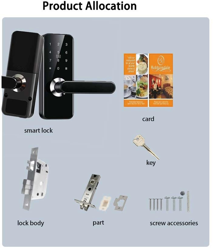 Touch Panel Tuya WiFi APP Smart Door Lock Waterproof Biometric Lock Fingerprint Door Handle Digital Keyless Lock