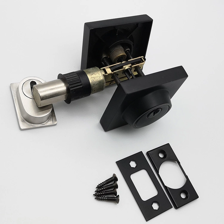 Square Black Zinc Alloy Double/Single Cylinder Deadbolt Door Lock