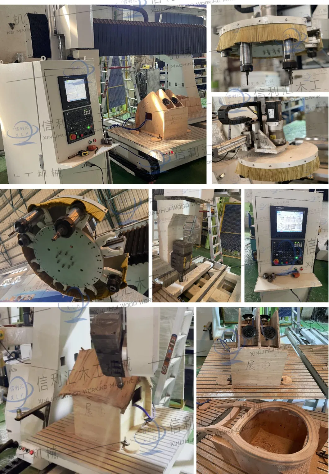 Curved Wood Five-Axis Engraving Machine Solid Wood Processing Center Router Machines Cabinet Door Processing Center Woodworking Processing Center