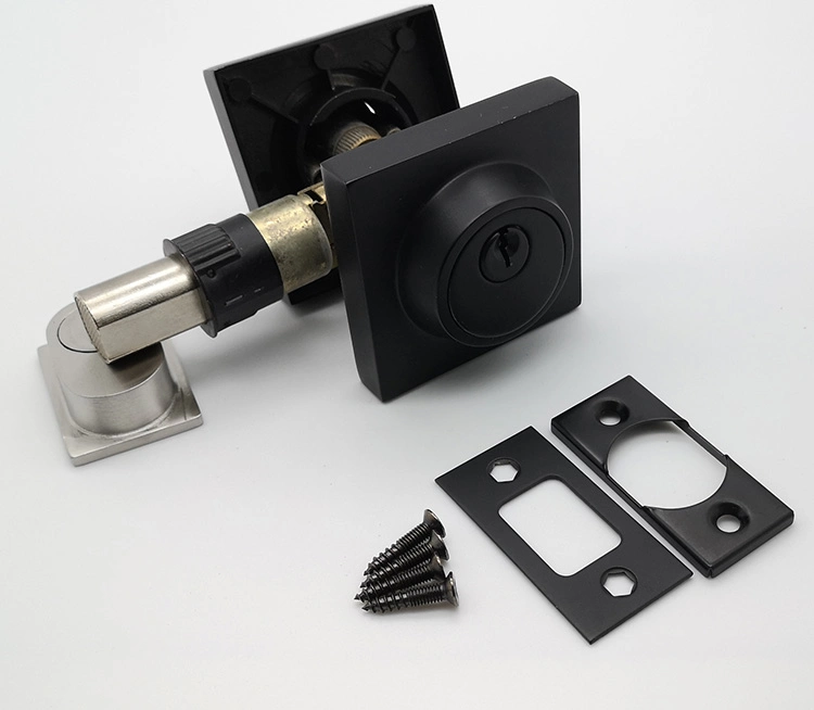 Square Black Zinc Alloy Double/Single Cylinder Deadbolt Door Lock