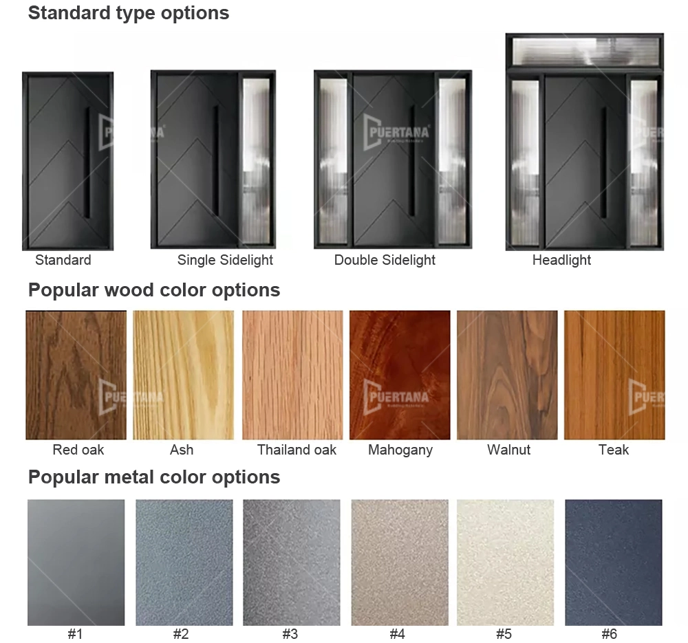 Made in Foshan Modern Design Solid Teak Wood Main Door for Exterior