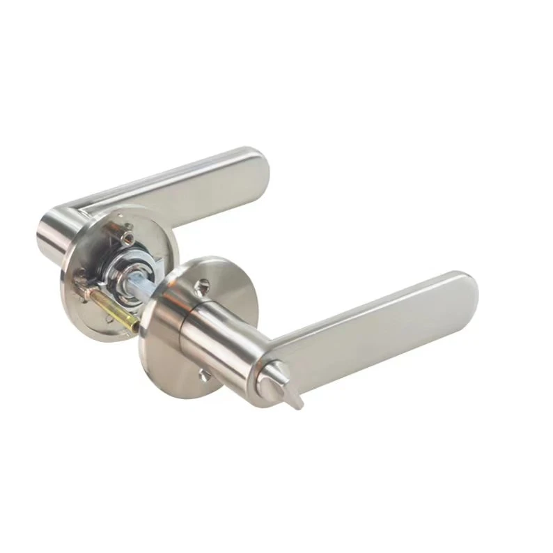 Hot Selling Stainless Steel Lever Brass Cylinder Key Entry Passage Privacy Door Lever Handle with Lock for Home Security