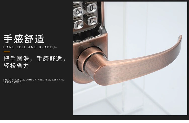 14-Button Keypad Code Combination Mechanical Door Lock with Handle for Wooden Door