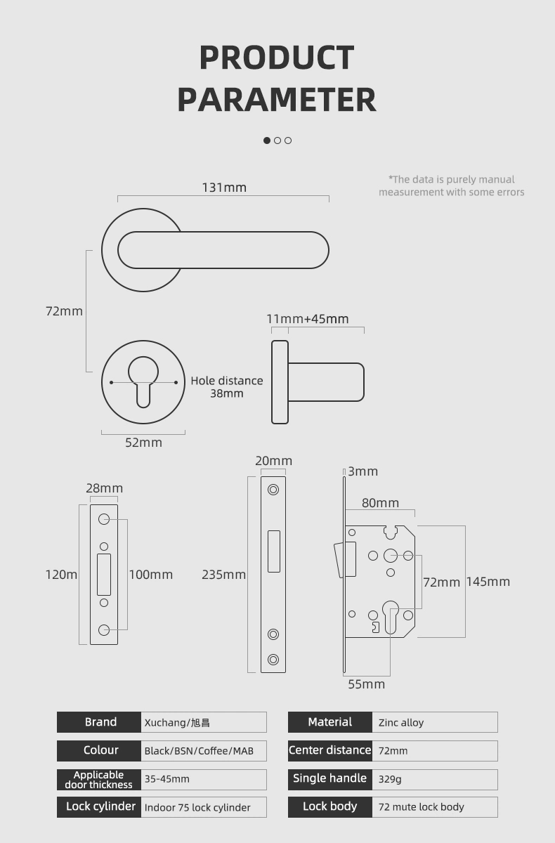 Wholesale America Style Zinc Alloy Furniture Door Handle Door Lock Set with Key Home Lever Door Handle with Cylinder