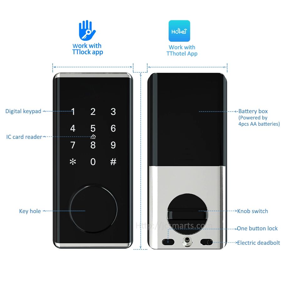 American Standard Wooden Door Electronic Deadbolt Lock with Ttlock APP