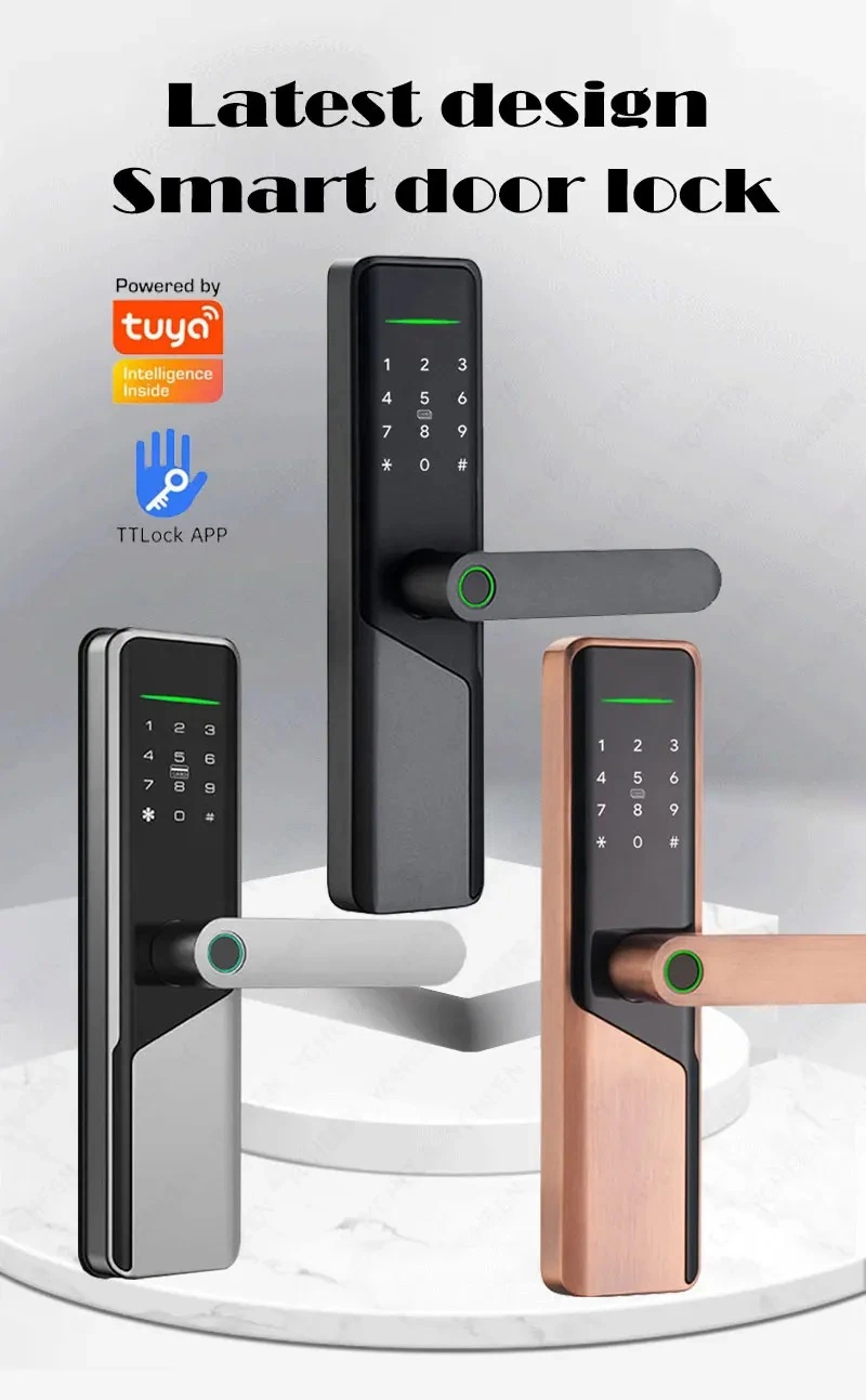 Security Keyless Entry Fingerprint Door Lock WiFi Tuya APP Electronic Keypad