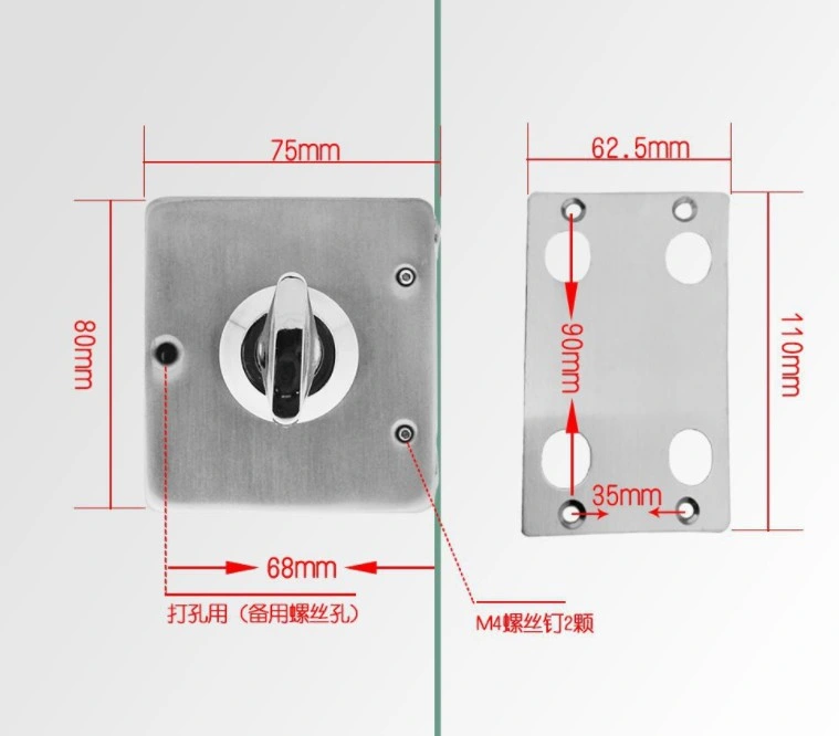 Electronic Safe Fingerprint Stainless Steel Glass Door Smart Lock Handle