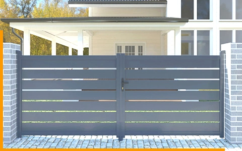 Automatic or Manual Decoration Exterior Latest Main Countryard Sliding Gate Design Garden Aluminum Double Swing Gate