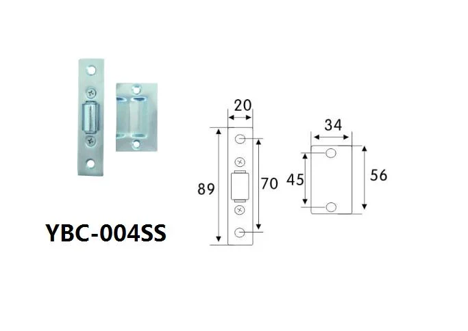 Stainless Steel Square Design House Guard Hardware Closet Roller Cabinet Door Latch Door Ball Catch