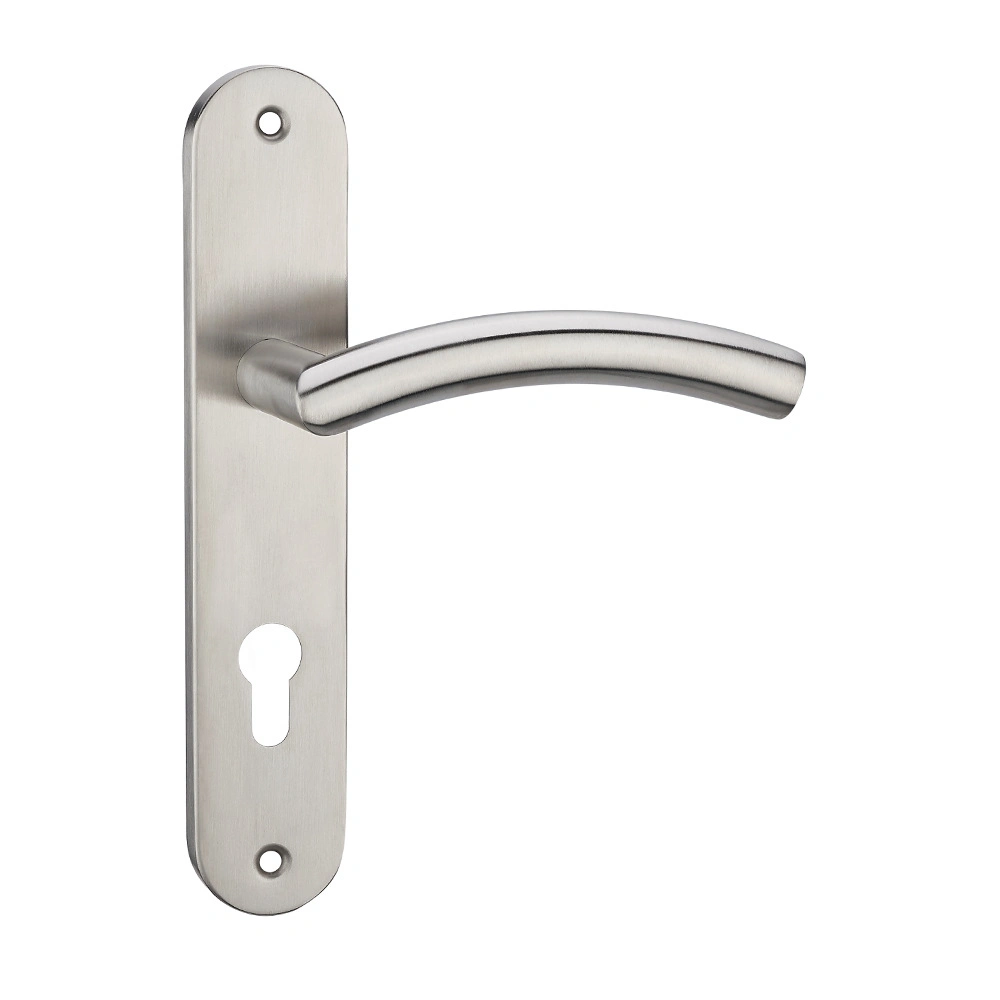 Hollow Stainless Steel Tube Lever Lock Door Handles Push Pull Handle Wooden Door Fire Door Office Hotel Interior Door Handle on Plate