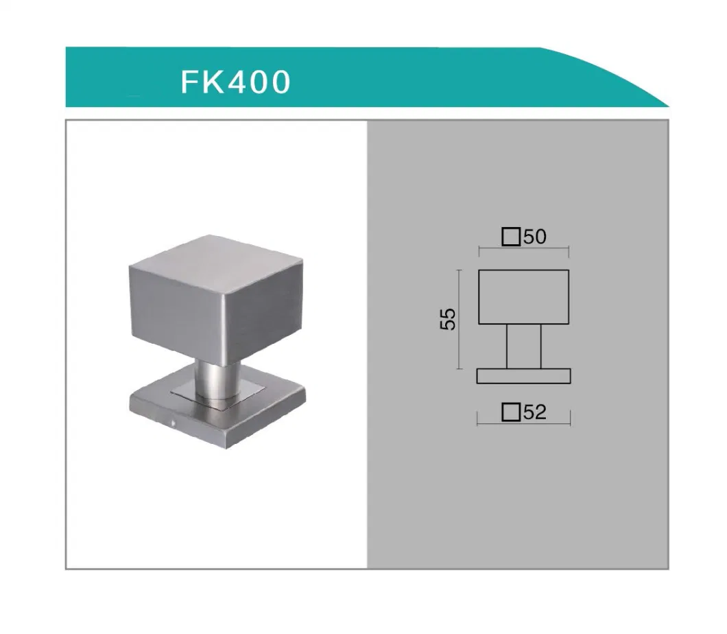 Stainless Steel 304 Commercial Door Square Type Door Handle Knob