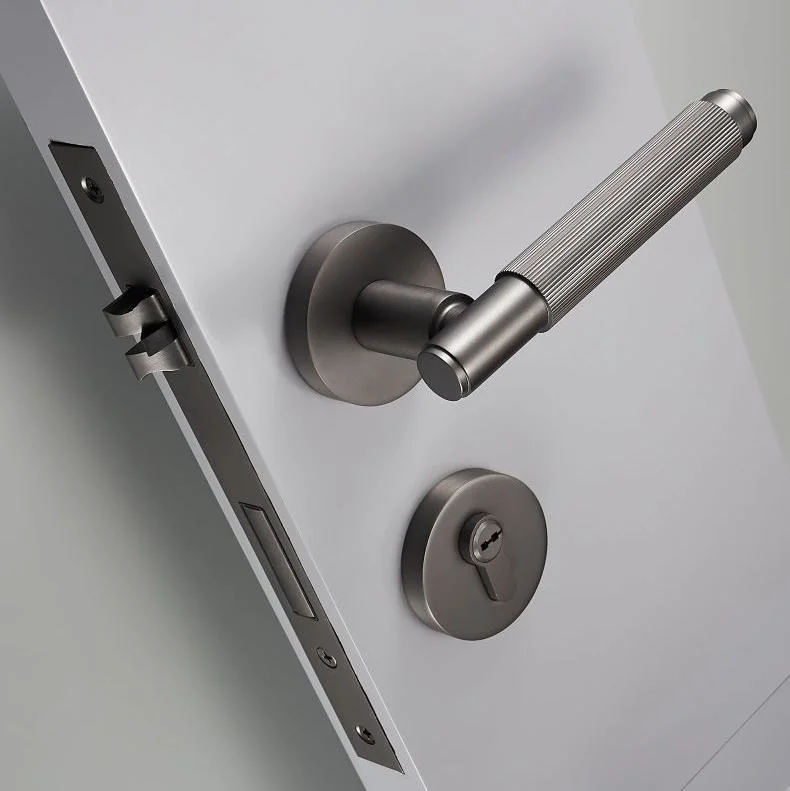 Brass Door Lock Modern Interior Bedroom Bathroom Wood Door Lever Set Privacy Passage Lock