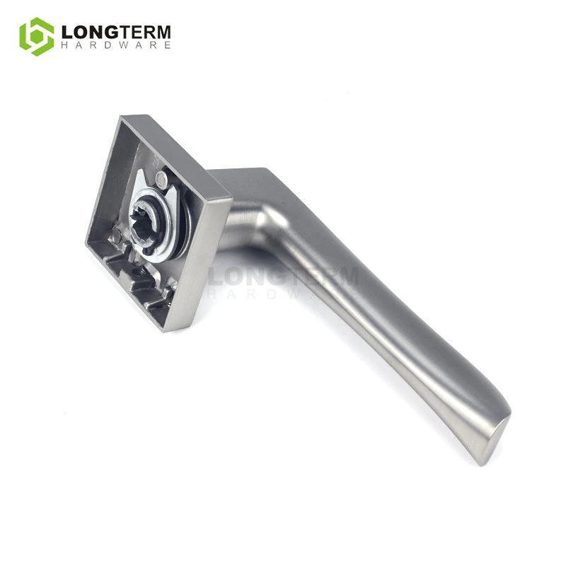 Zamak Square Rosette Mortise Levers Modern Design Interior Door Handles for Bedroom