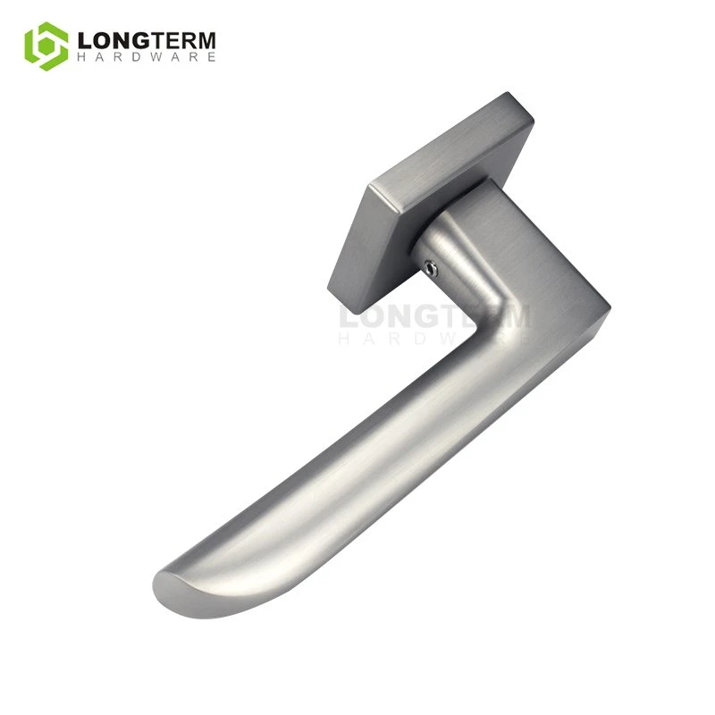 Zamak Square Rosette Mortise Levers Modern Design Interior Door Handles for Bedroom