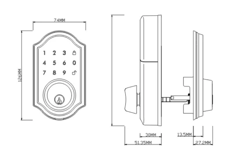 Digital Keypad Password Smart Handle Safe Door Lock (315FT)