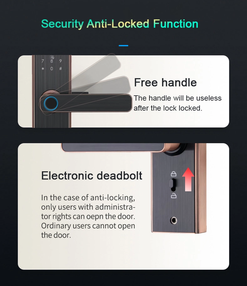 Office Tuya Smart WiFi Digital Electronic Lock with Fingerprint Reader on Handle