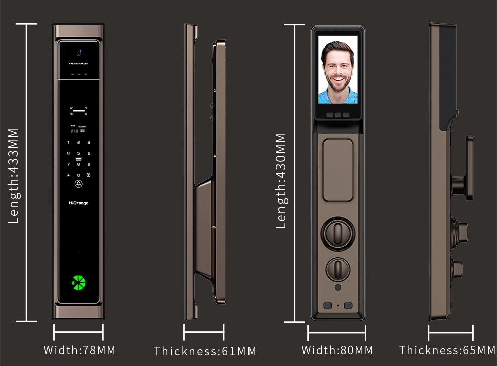 China Factory Tuya Electronic Digital Automatic 3D Face Finger Print Door Lock