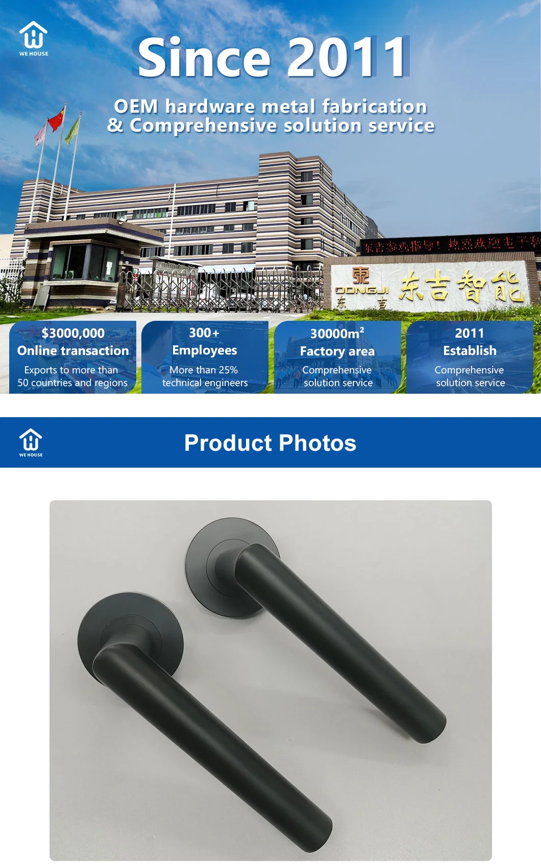 Simple Black Door Lever Handle Stainless Steel Zinc Alloy Design Wooden Main Door Handle