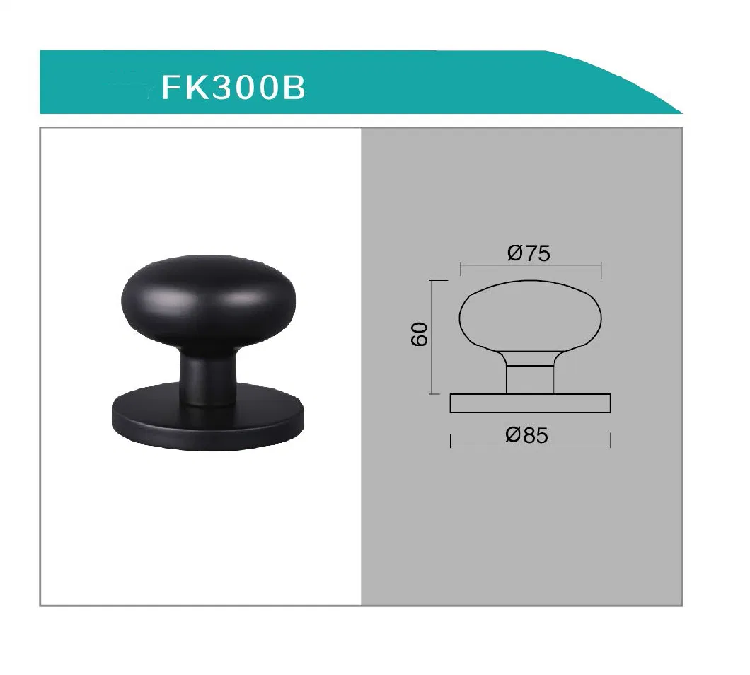 Fashionable Black Stainless Steel Round Door Knobs for Front Door