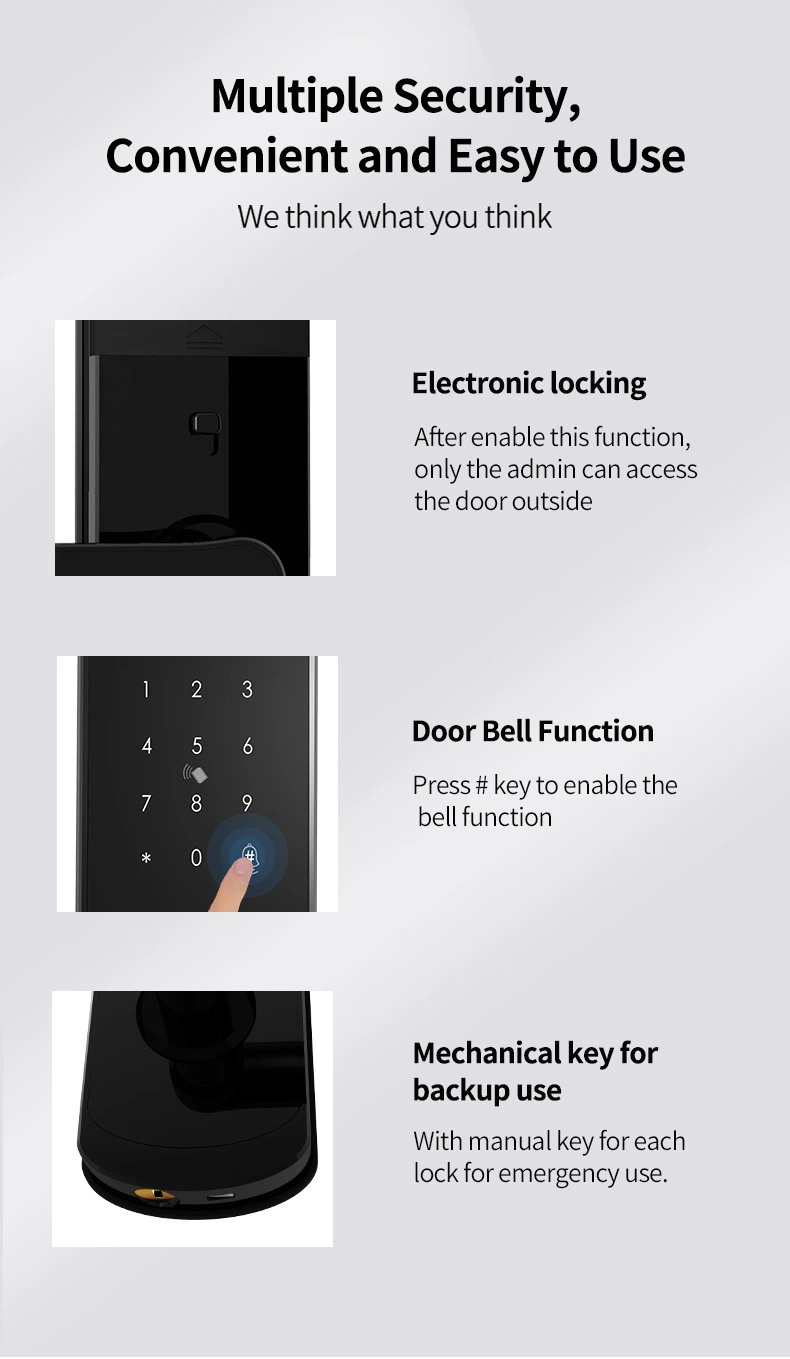 2022 Tuya Indoor Wooden Biological Door Lock Electronic Intelligent Fingerprint Door Lock