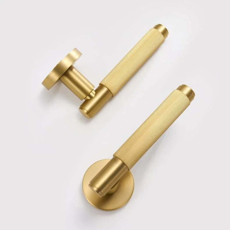 Brass Door Lock Modern Interior Bedroom Bathroom Wood Door Lever Set Privacy Passage Lock