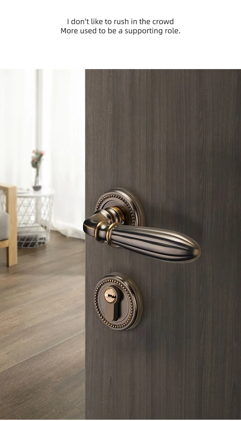 Wholesale Vintage Style Bedroom Zinc Alloy Round Door Handle Interior Wooden Door Room Door Lock Set