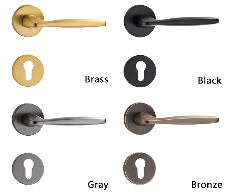 Koppalive Brass Bedroom Dummy Door Handles Lock Interior Room Black Privacy Door Lever Handle