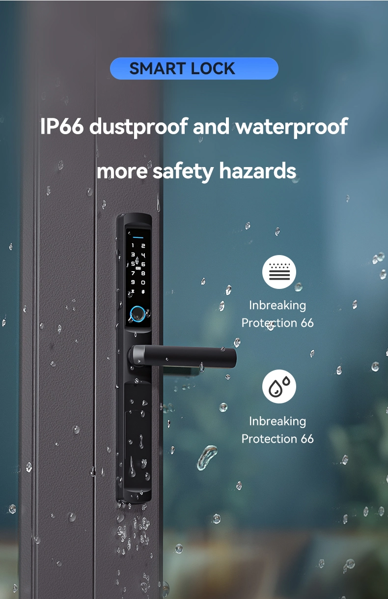 IP66 Waterproof Tuya WiFi Door Lock with Short Handle